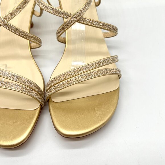 Touch Ups Womens Size 10M Maisie Champagne Gold Kitten Heel Dress‎ Sandals Shoes - Picture 5 of 12